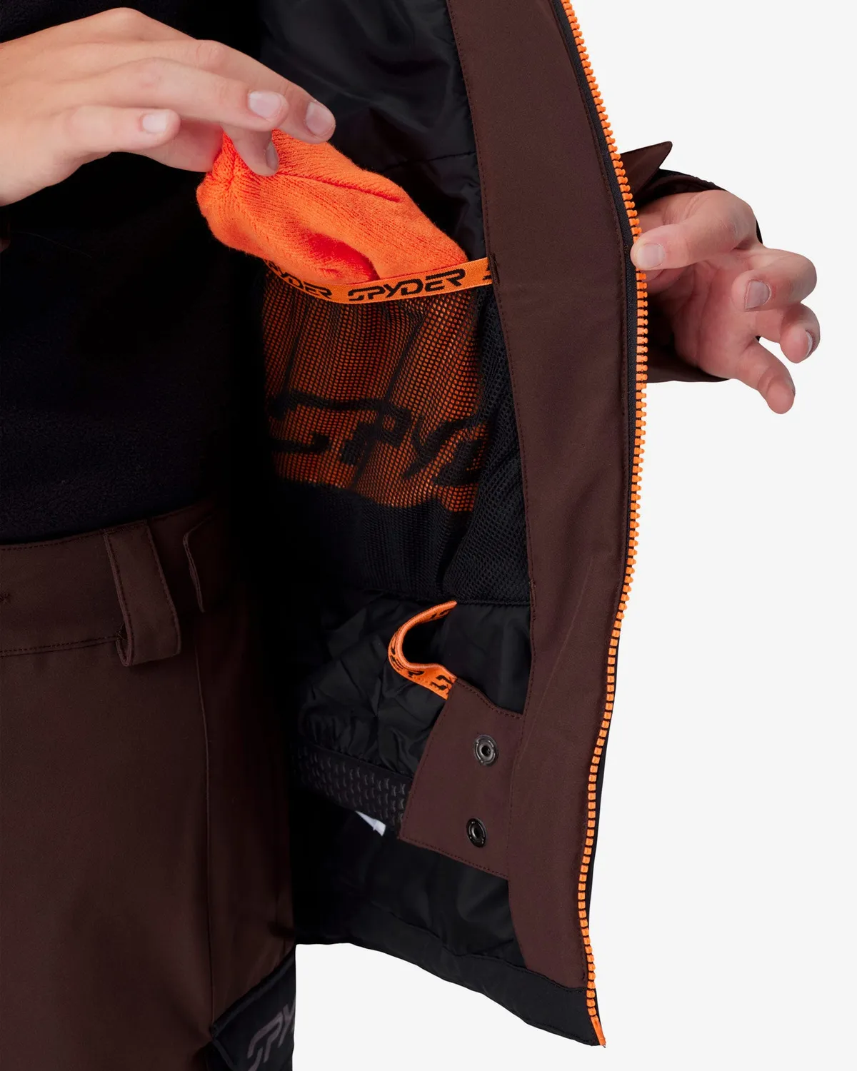 Spyder Slash skijakke gutt mocha vanntett 10K