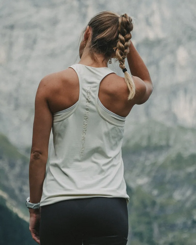 The Mountain Studio T-15 W Two Tone Tech Tank Top singlet Almond Milk lett