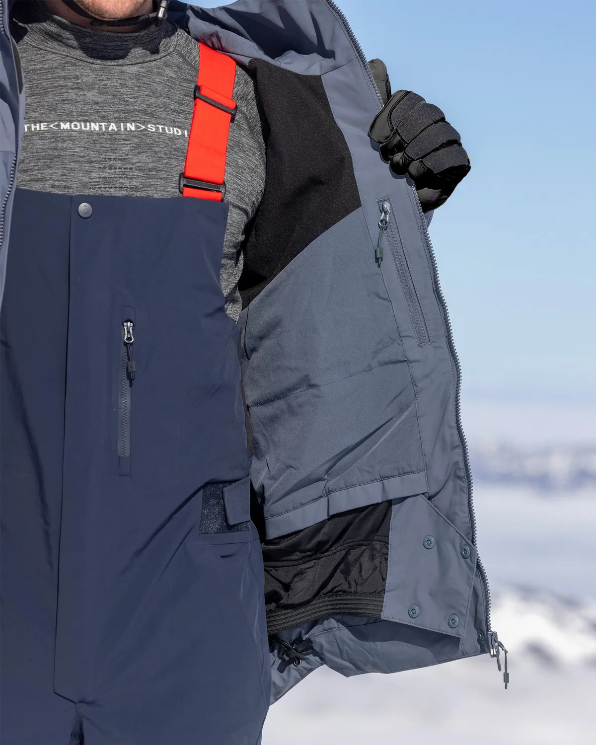 The Mountain Studio Y-5 3L Hybrid Shell Bib selebukse Brindle vanntett