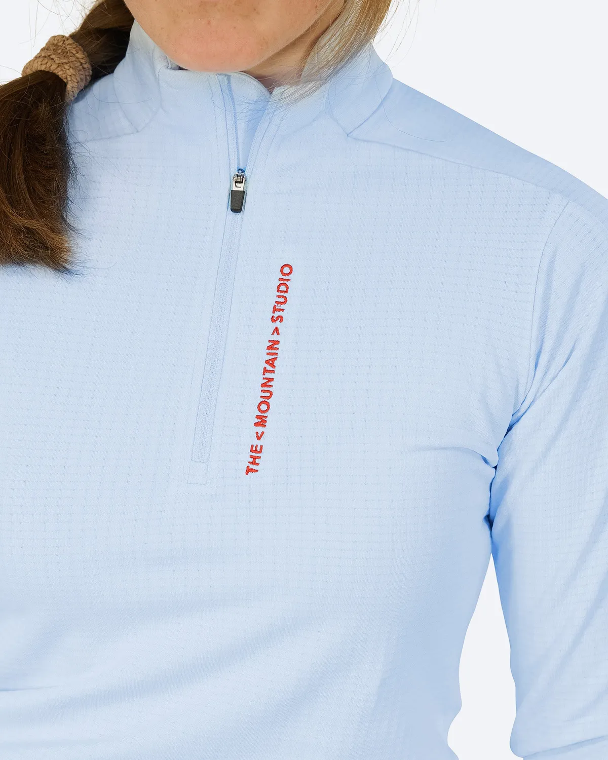 The Mountain Studio M-3 W Light Tech Fleece Half Zip genser Ice Water lett