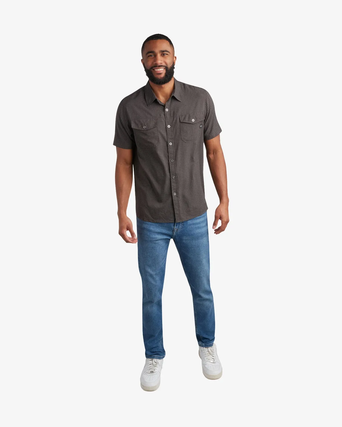 Spyder Mini Check poloskjorte heather black lett polyester