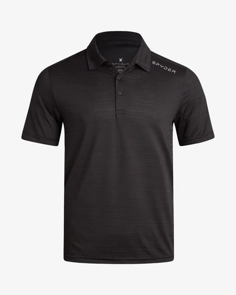 Spyder Jacquard polo svart – kort erme