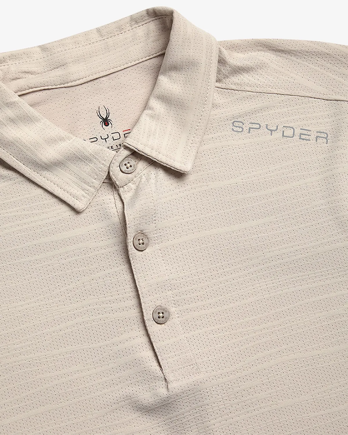 Spyder Jacquard polo beige herre kortermet