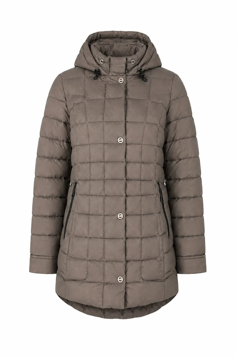 Danwear Windfield Karin vinterjakke beige varm hette