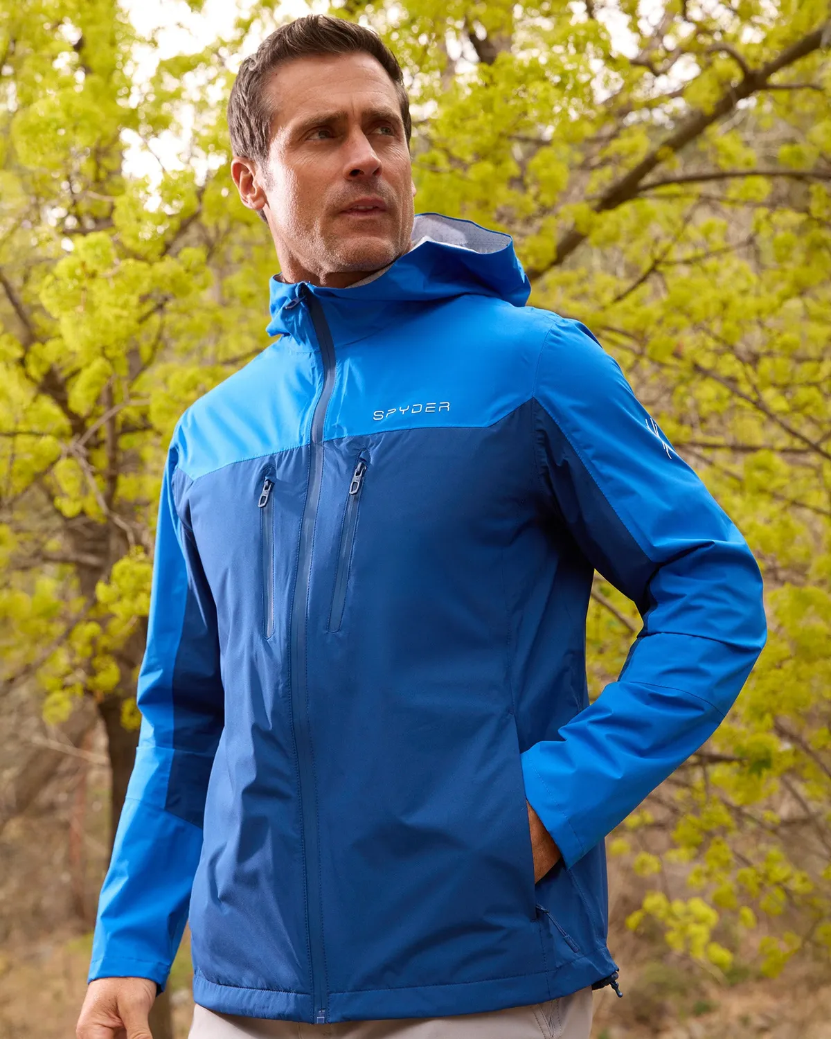 Spyder Overcast regnjakke herre royal blue vanntett