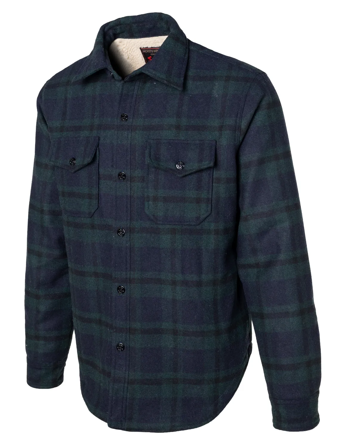 Schott NYC 7116P skjortejakke rød ull sherpa