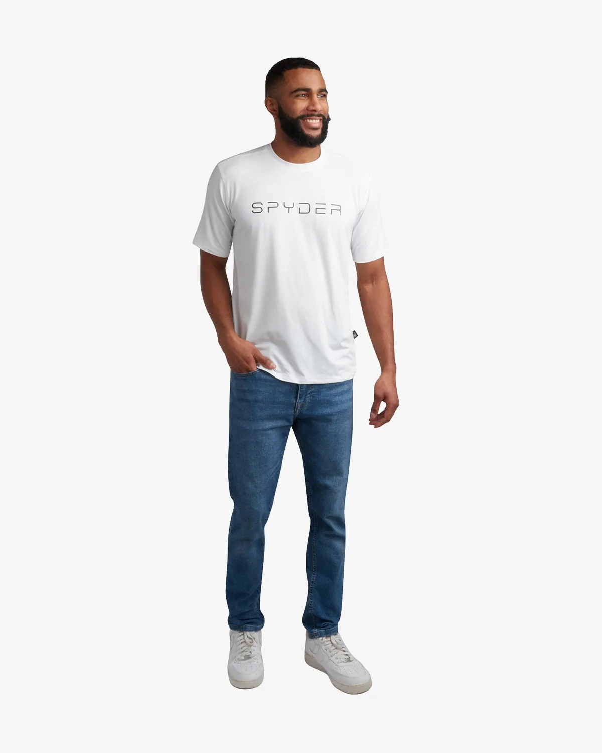 Spyder Short Sleeve Wordmark Tee t-skjorte hvit stretch