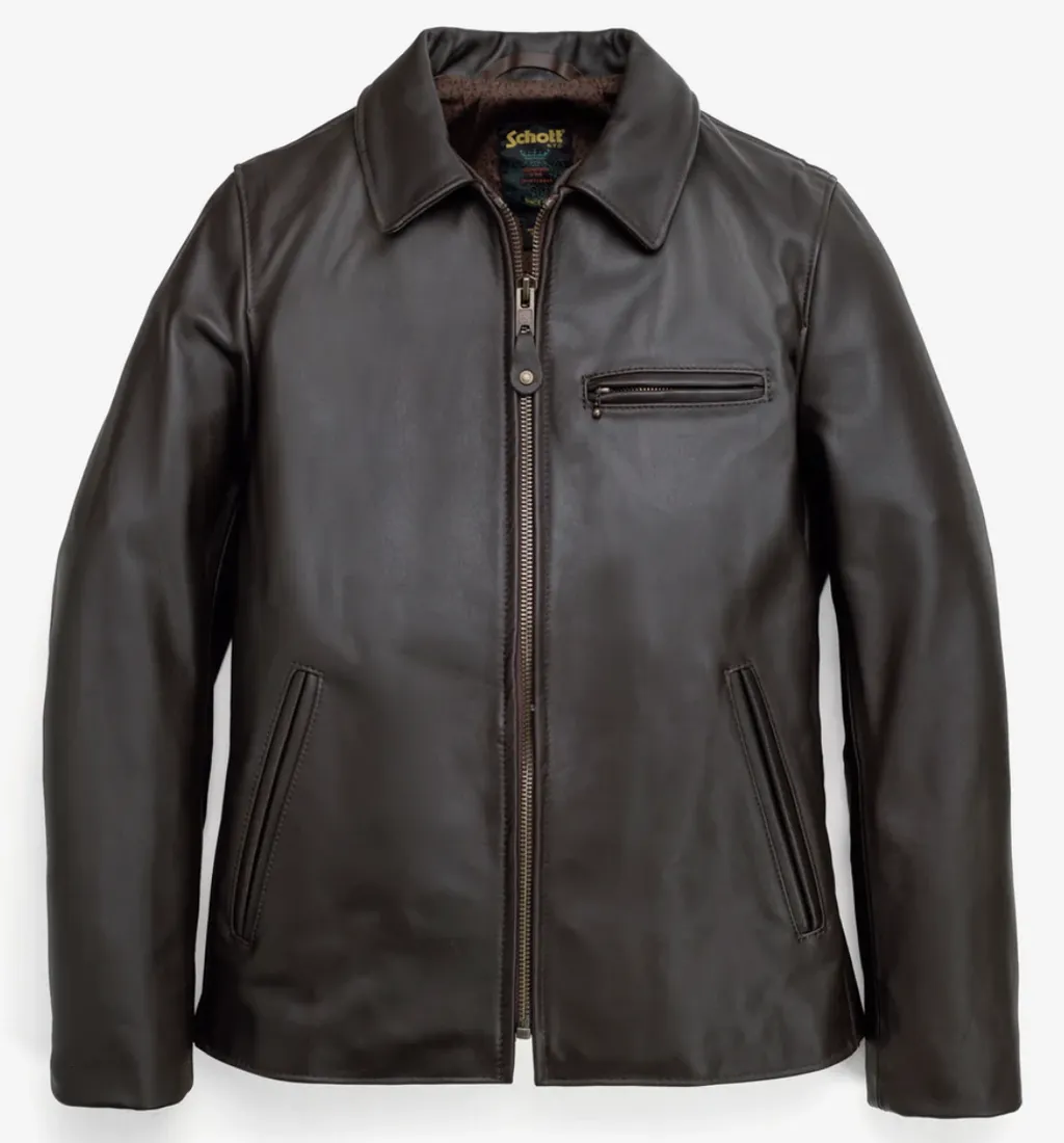 Schott NYC 546 deliveryjakke brun vokset