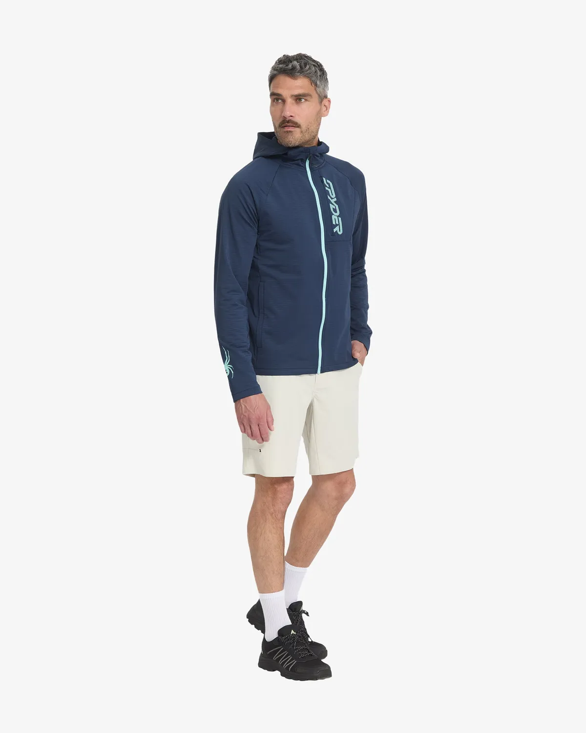 Spyder GridWeb fleece hettegenser True Navy pustende