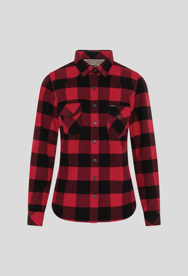 Rokker Denver Shirt flanellskjorte dame rød/svart