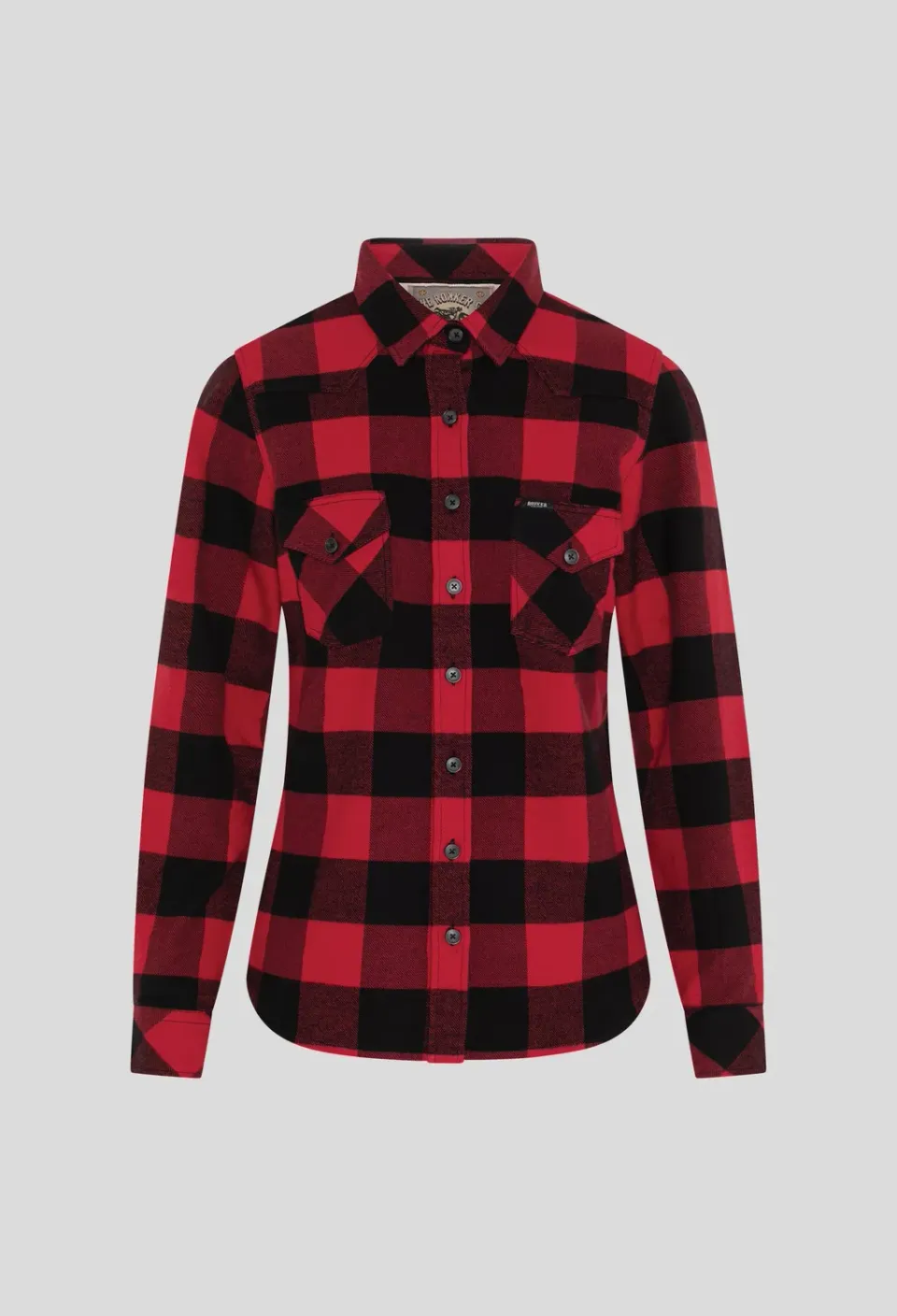 Rokker Denver Shirt flanellskjorte dame rød/svart