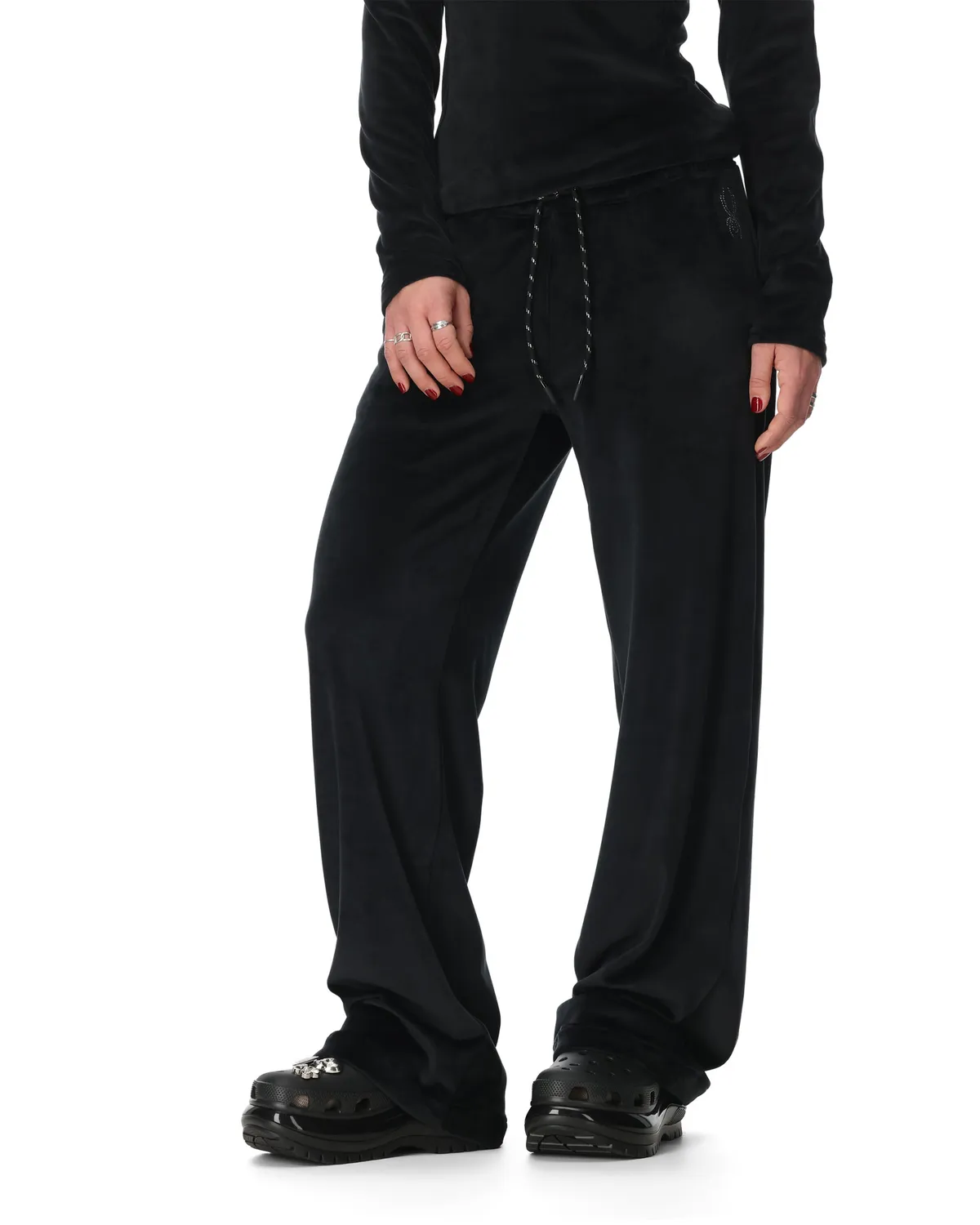 Spyder Society Shimmer velurbukse svart løs