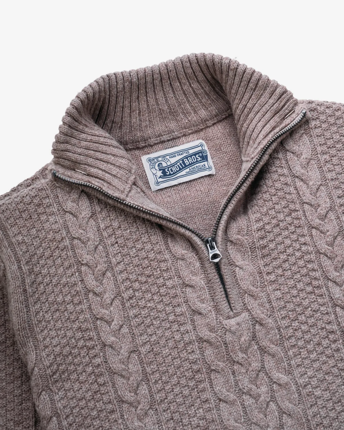Schott NYC SW2620 genser Navy – ullmiks med glidelås