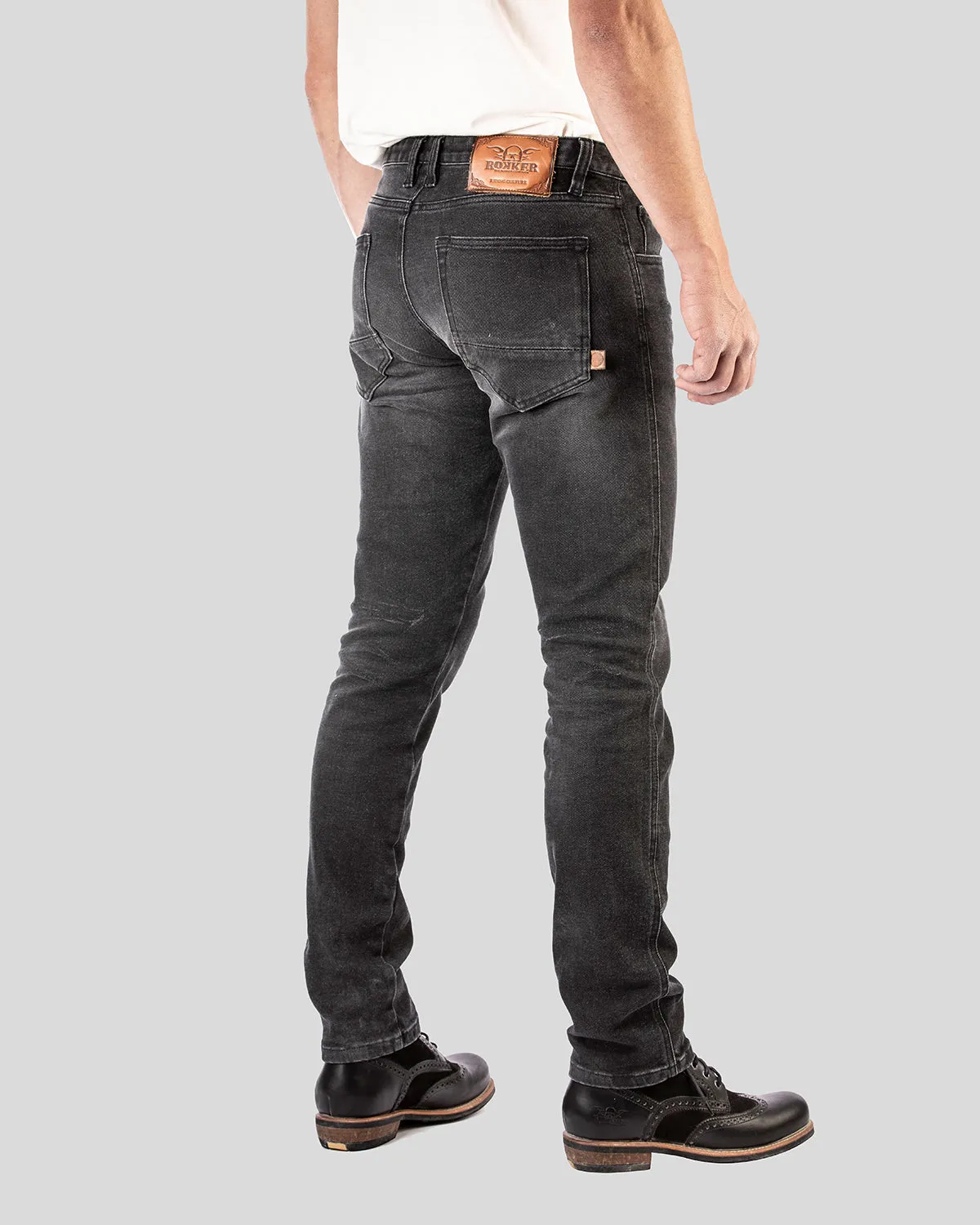 Rokker Rokkertech Tapered Slim mc-jeans svart