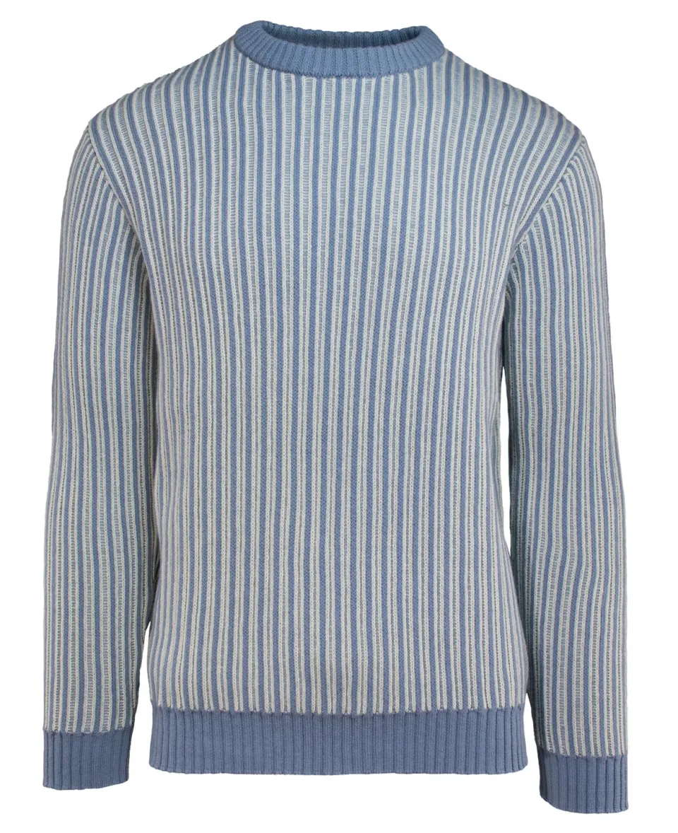 Schott NYC SW2410 genser Sky Blue – stripet bomull