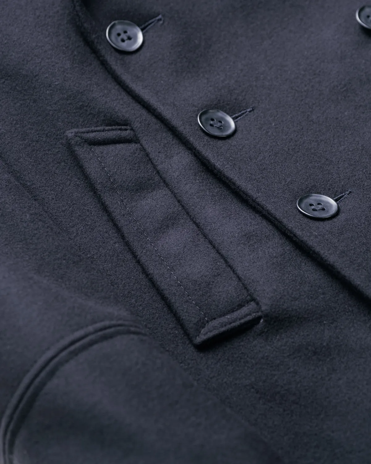Schott NYC 790 kåpe navy ull lang offiser