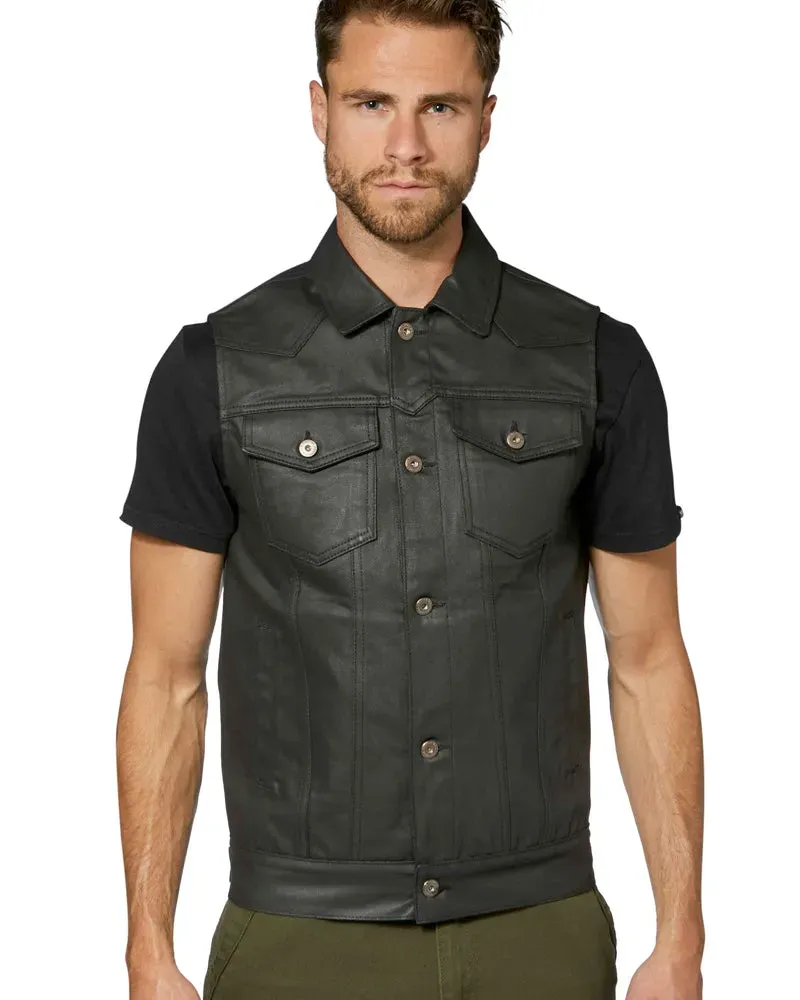 Rokker Club Vest motorsykkelvest svart cordura