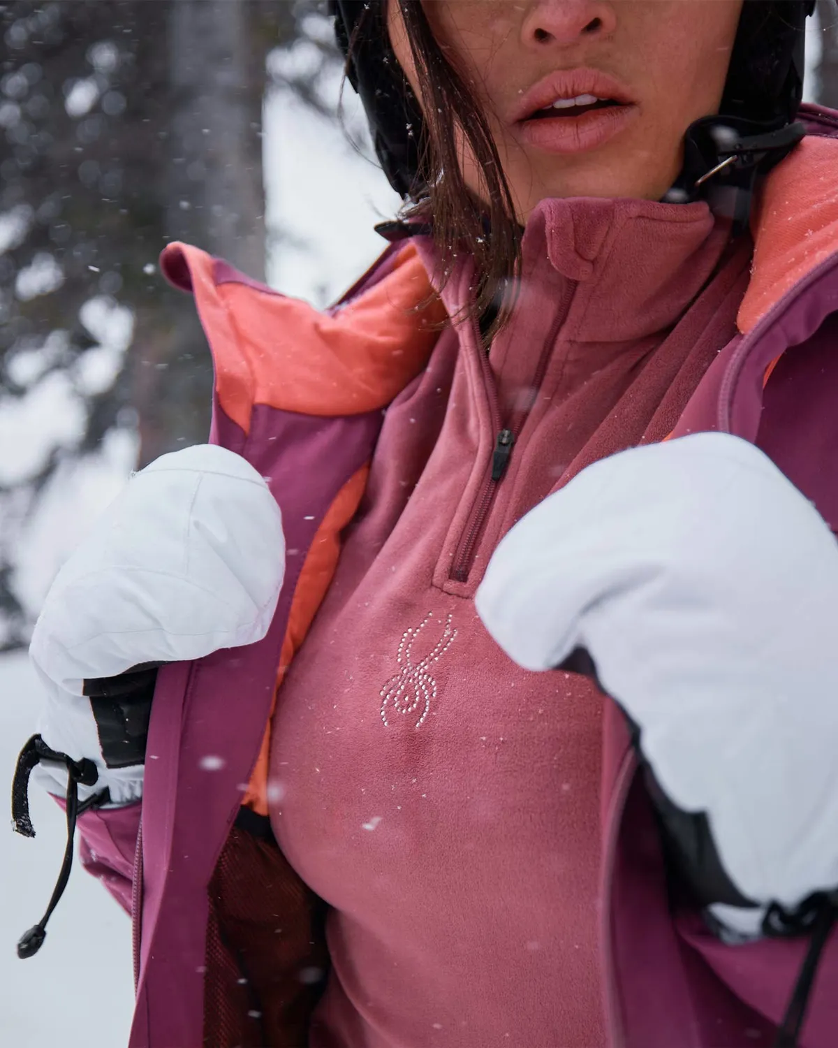 Spyder Shimmer Bug Half Zip T-Neck genser Acai tettsittende