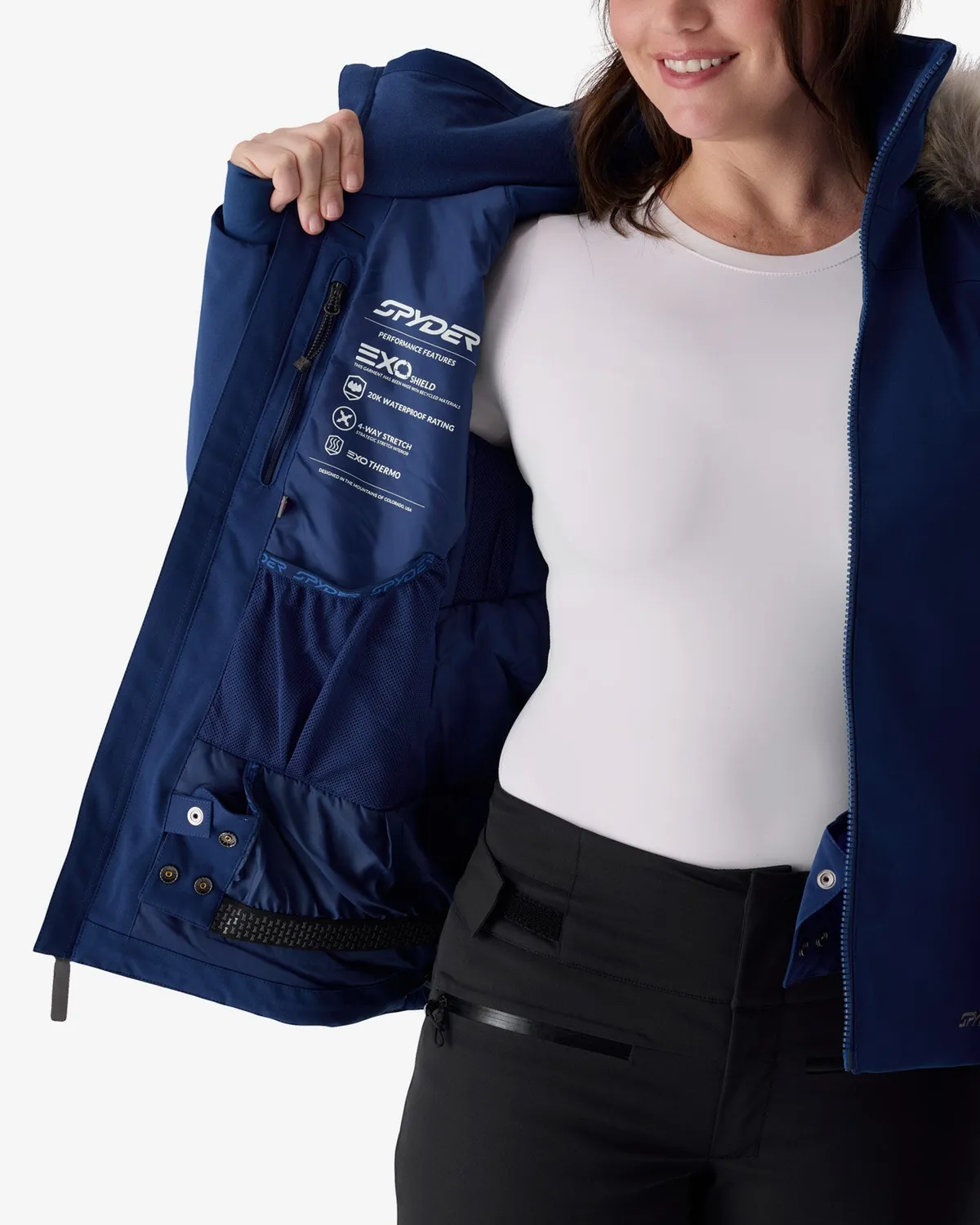 Spyder Vida dame skijakke Indigo 20K vanntett