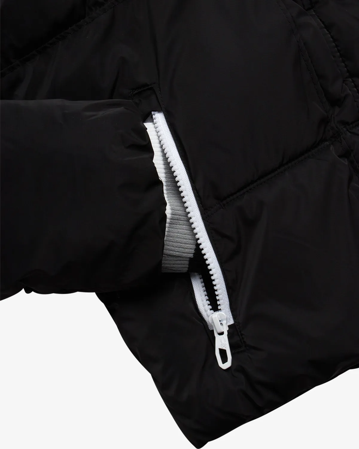 Spyder Puffer boblejakke svart jente avtakbar hette