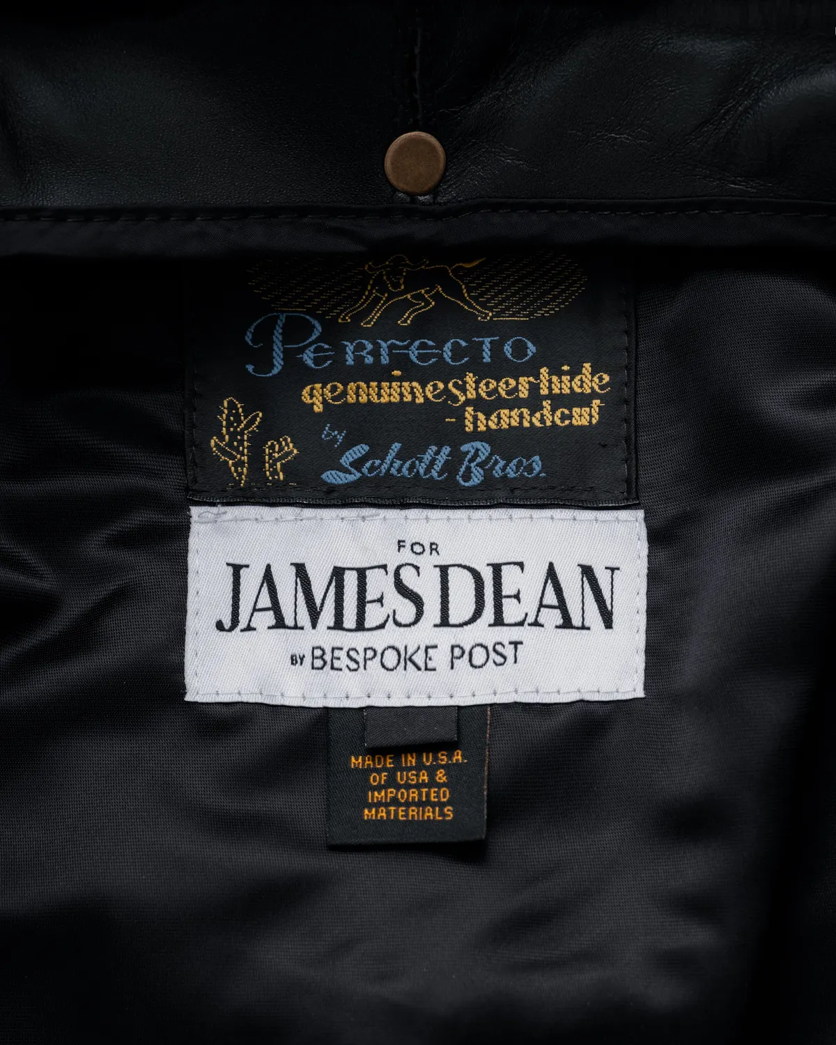 Schott NYC JD1 Dean skinnjakke Black steerhide