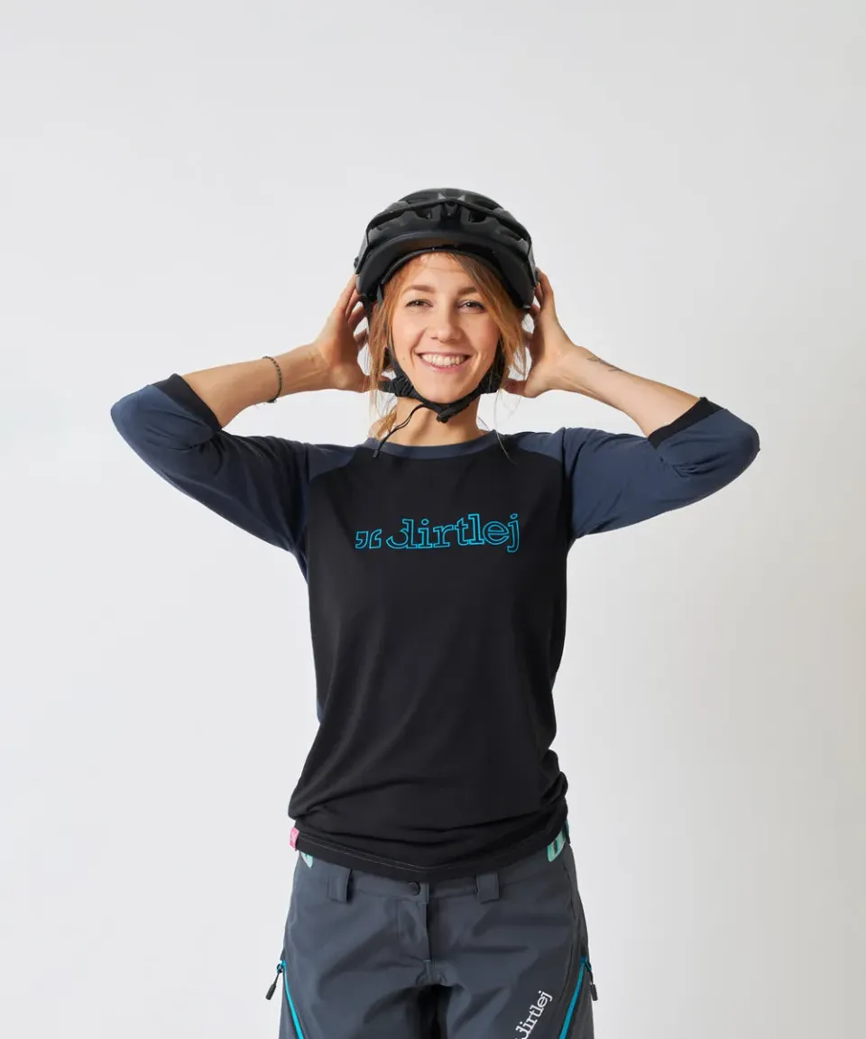 dirtlej mountee ladies sykkeltrøye steel blue luktfri