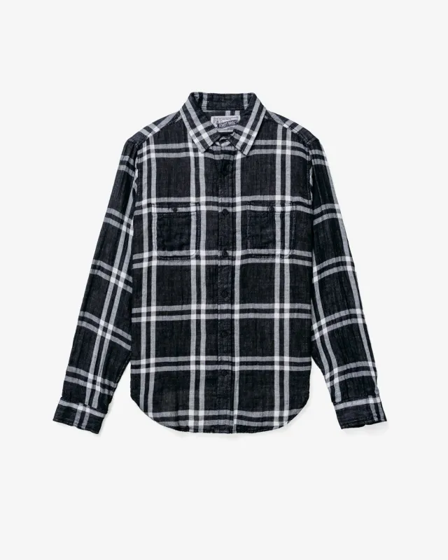 Schott NYC SH2403 arbeidsskjorte svart rutete bomull