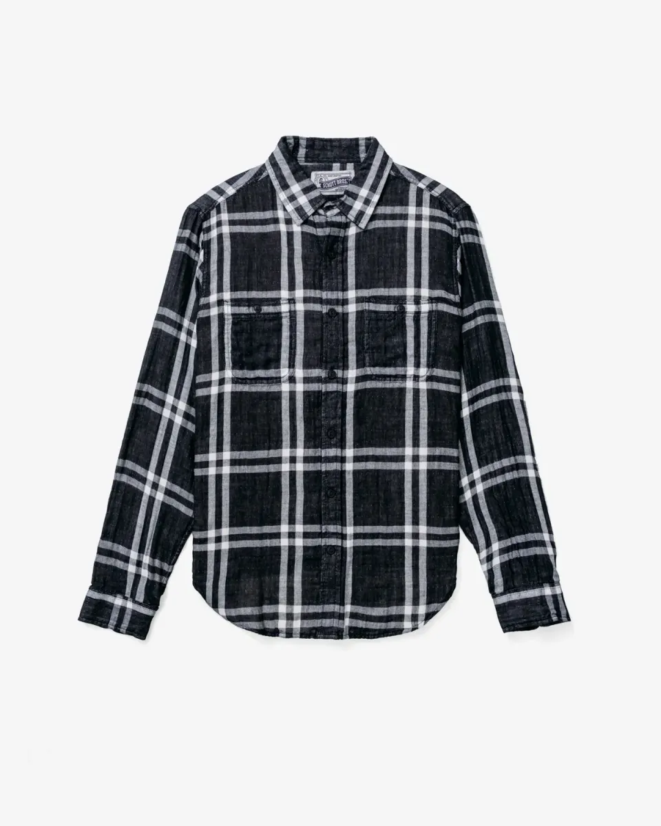 Schott NYC SH2403 arbeidsskjorte svart rutete bomull