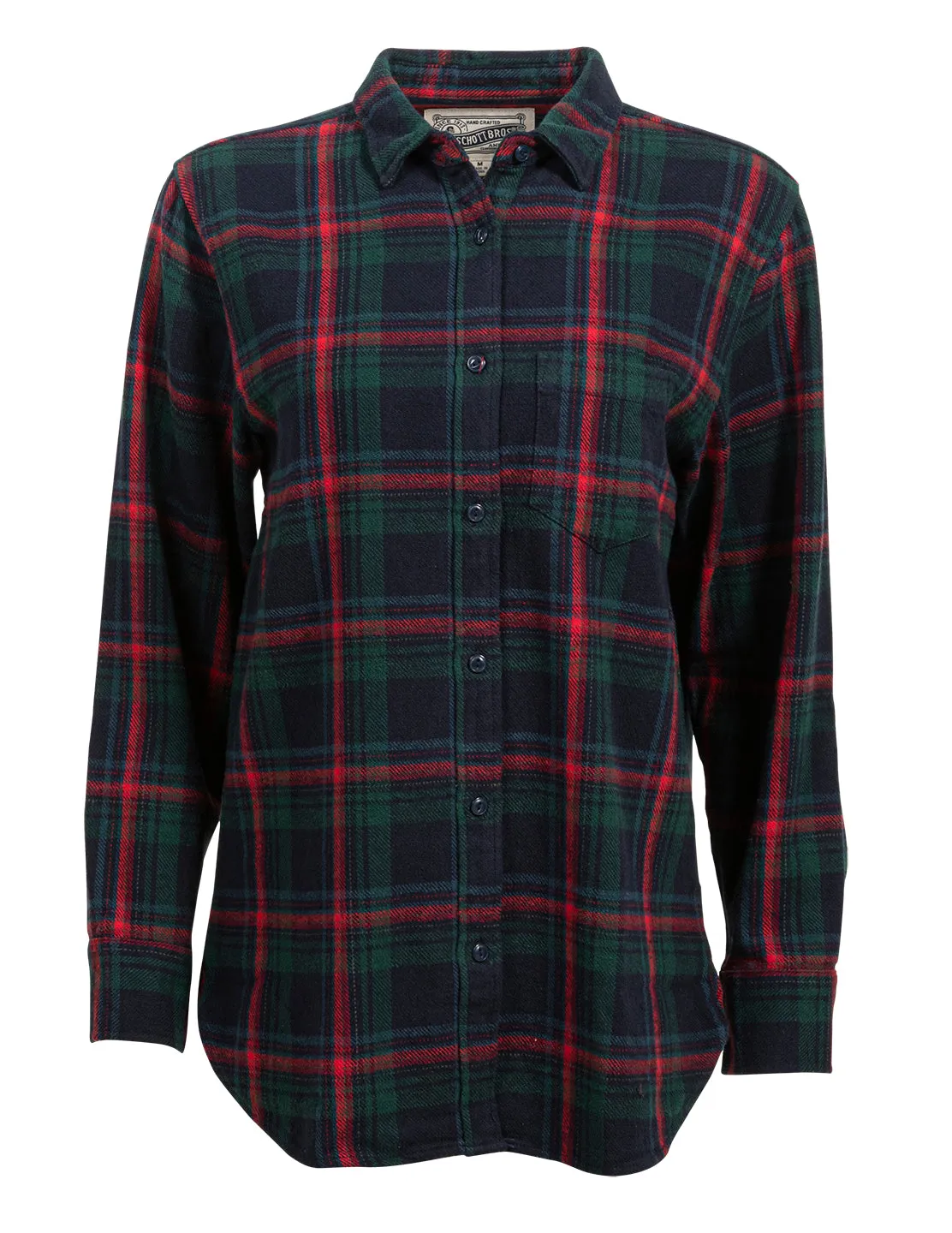 Schott NYC SH235W flanellskjorte dame sennep rutete