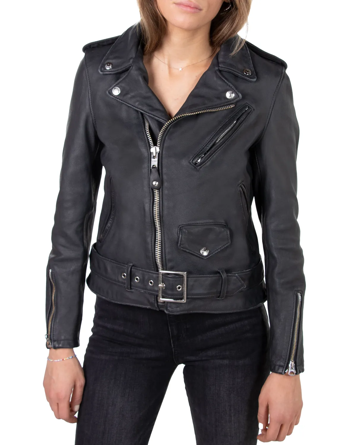 Schott NYC 626VNW mc-jakke black vintage skinn dame