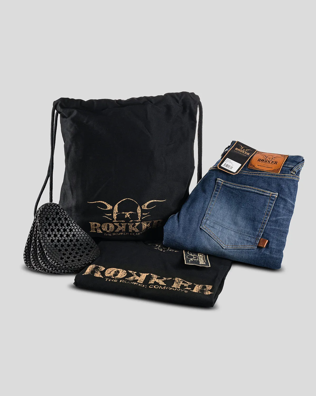 Rokker ROKKERTECH Tapered Slim motorsykkeljeans blå
