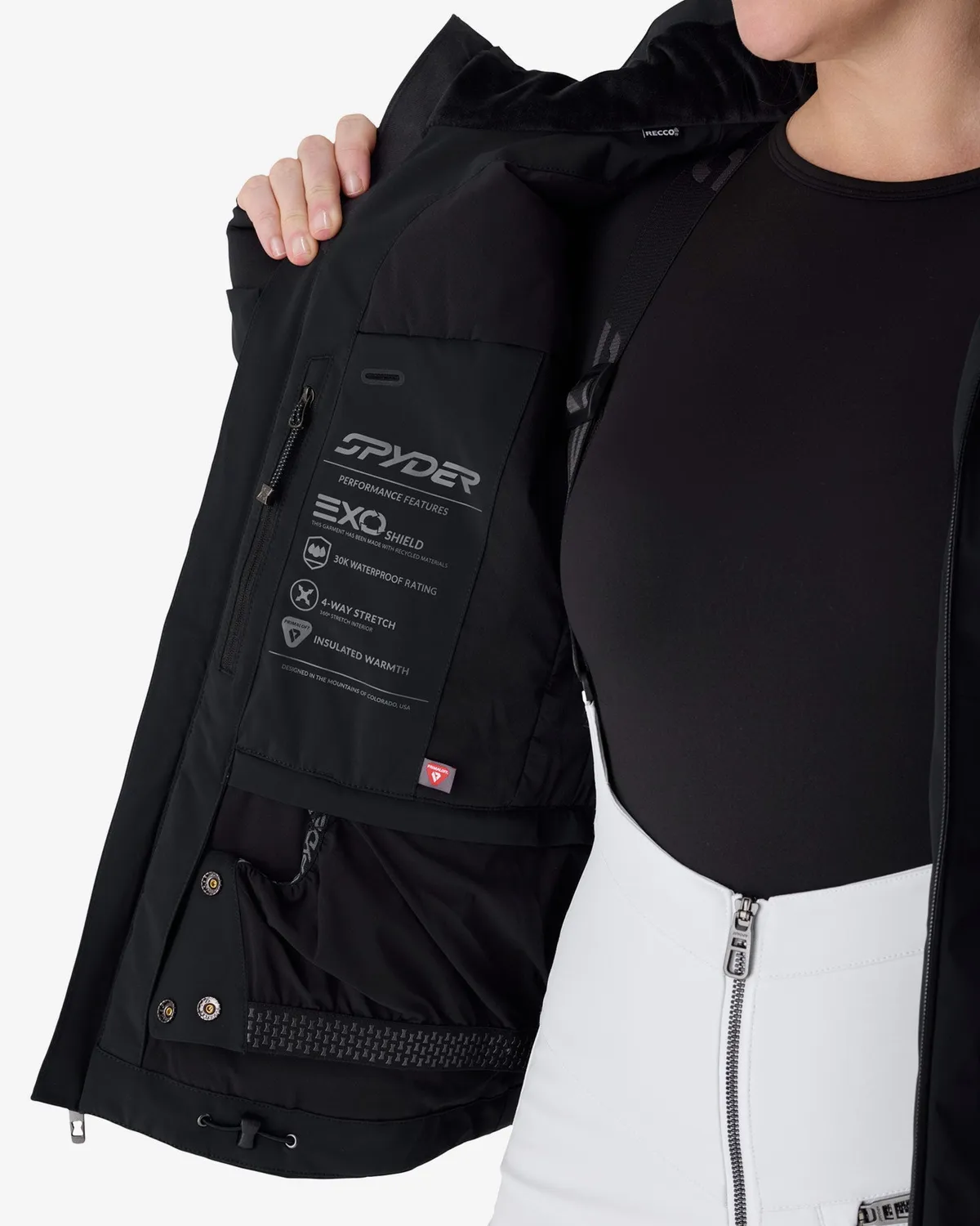 Spyder Latigo skijakke dame svart vanntett 30K
