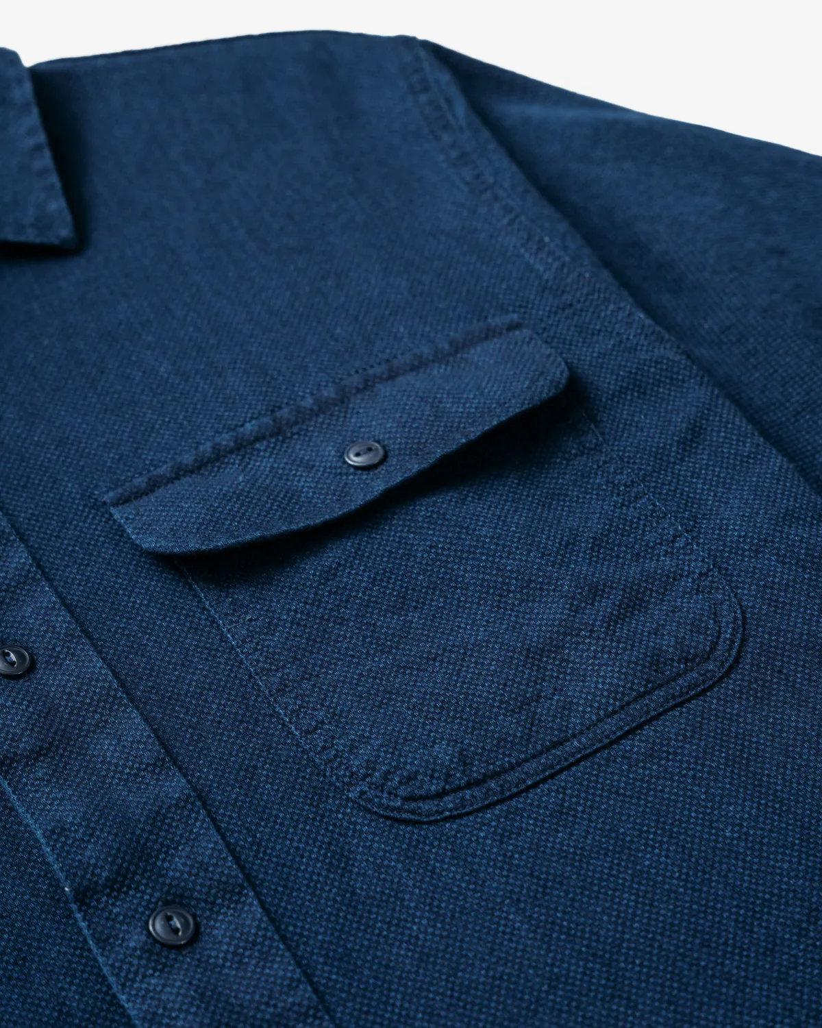 Schott NYC SS2308 arbeidsskjorte basketweave indigo