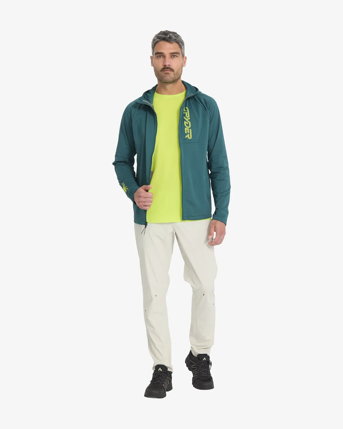 Spyder GridWeb fleece hoodie herre Petrol isolerende