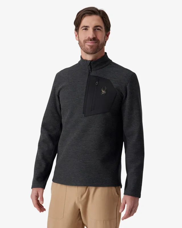 Spyder Bandit fleecegenser quarter-zip black melange DWR