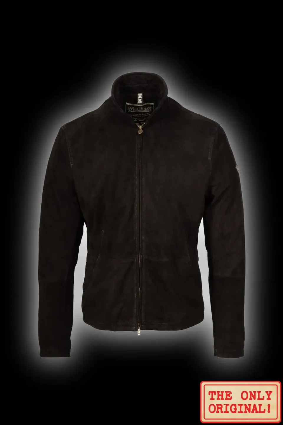 Matchless Craig Blouson skinnjakke svart semsket slim