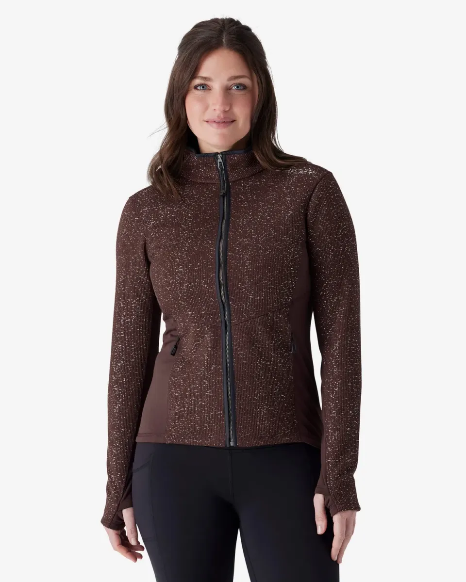 Spyder Luxe Sweater fleecejakke dame Mocha lett