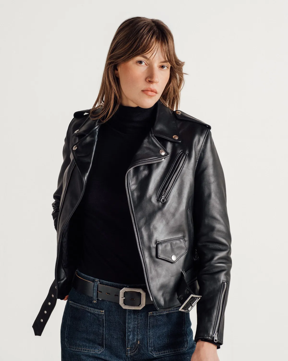 Schott NYC 137W Perfecto skinnjakke dame sort
