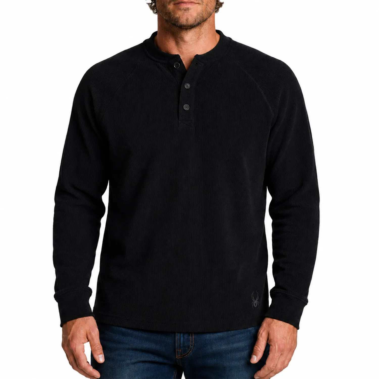 Spyder Corduroy fleece henleygenser svart 280gsm