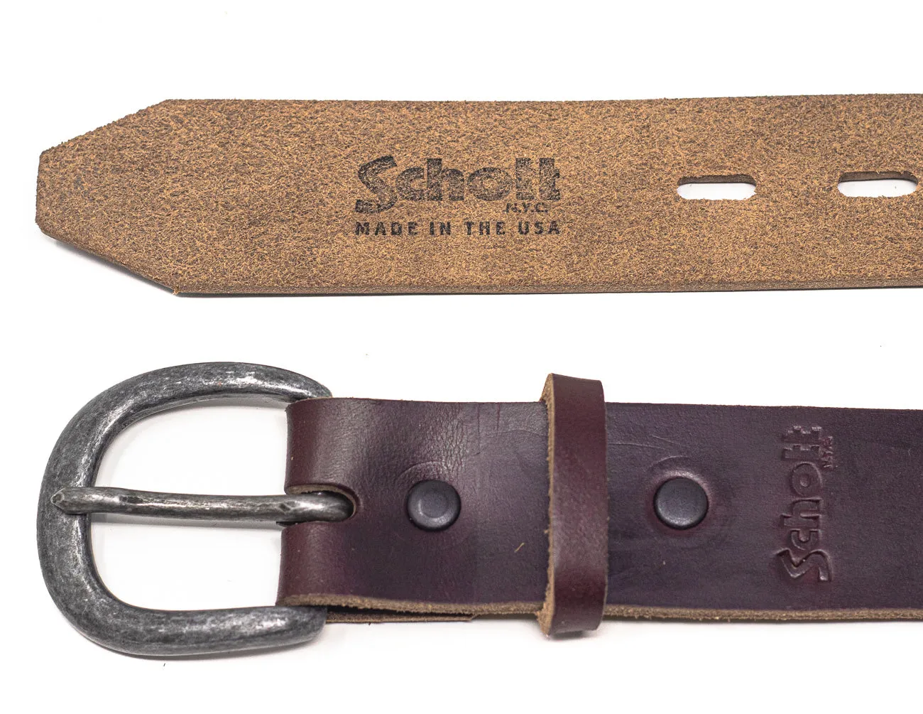 Schott NYC BLT91 skinnbelte brun Horween