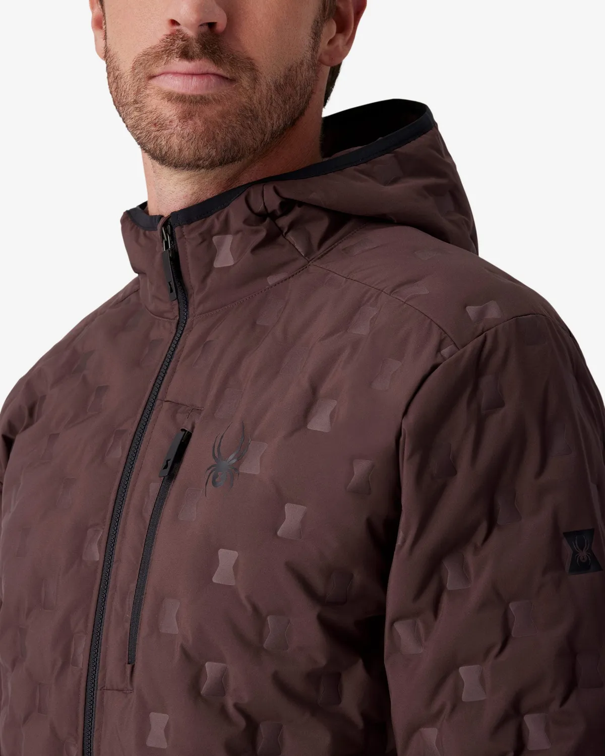 Spyder Zenith dunjakke med hette mocha 700 fill