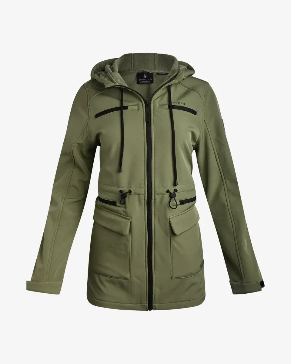 Spyder Softshell lang jakke salvie vindtett