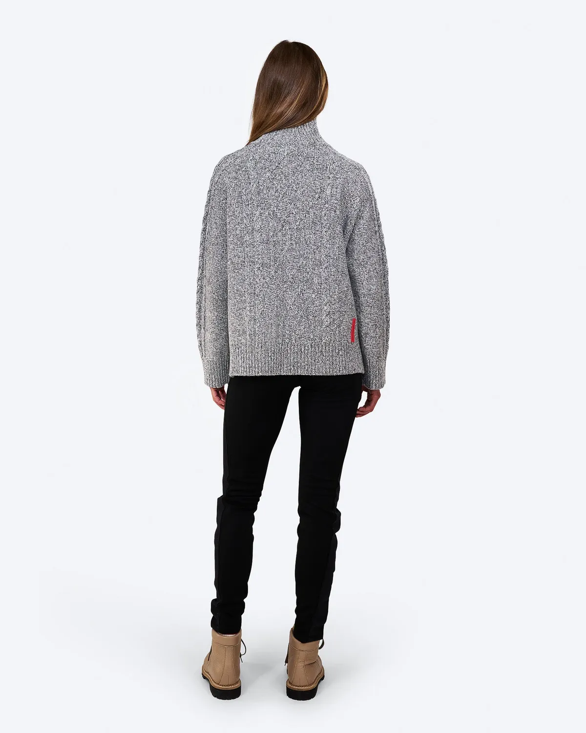 The Mountain Studio K-9 W rullekrage dame Grey Melange kashmir