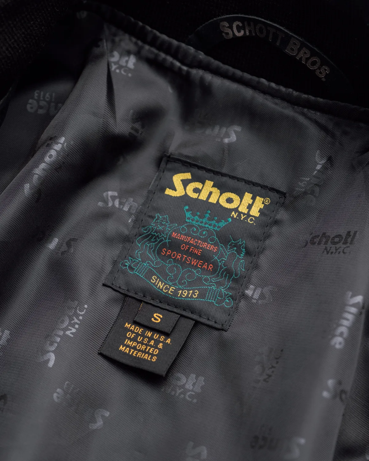 Schott NYC 237 skinnjakke svart MA-1 vokset kuskinn