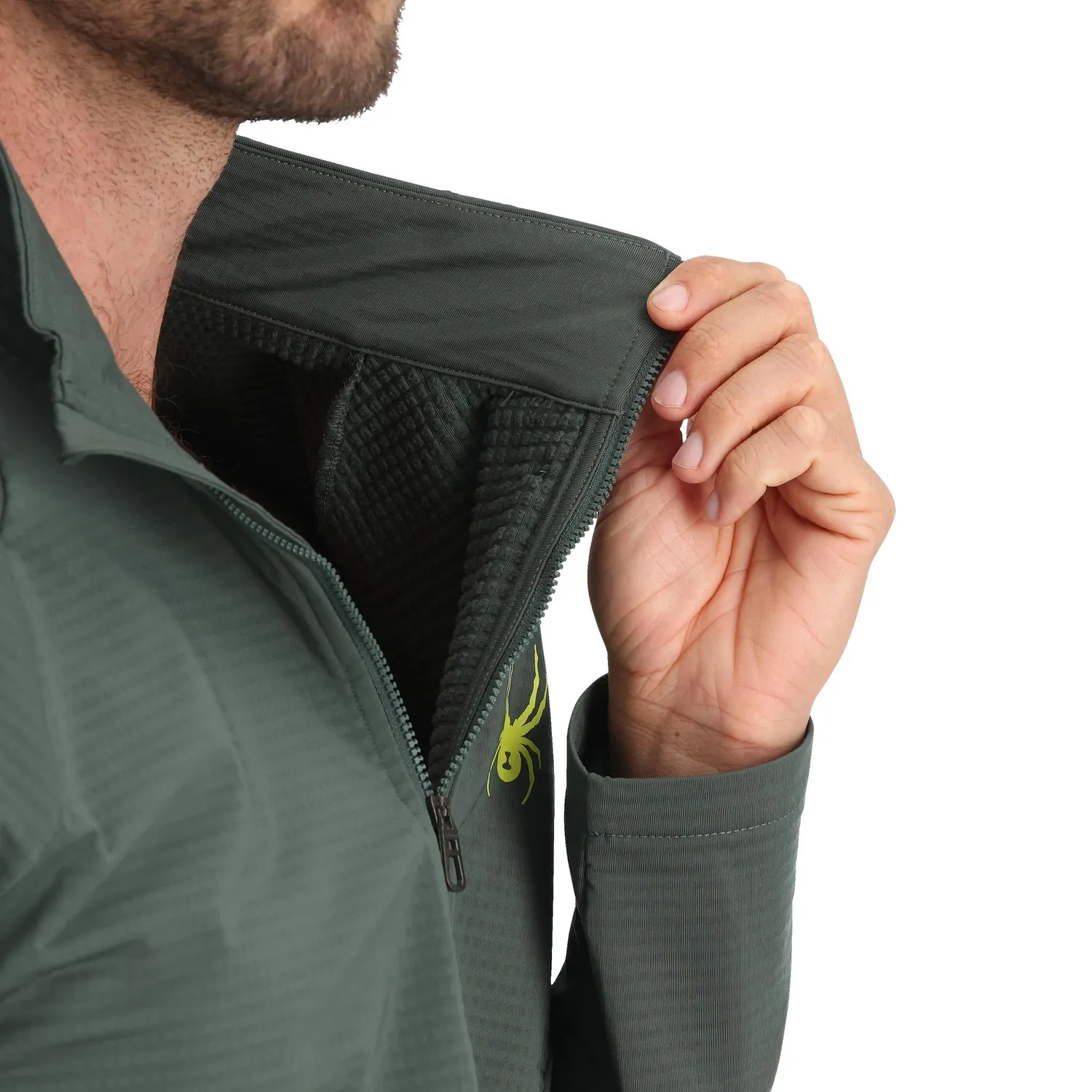 Spyder GridWeb half-zip fleece mørkegrønn varm