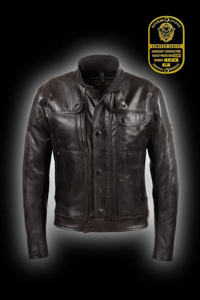 Matchless Kensington Blouson skinnjakke antique black nubuck