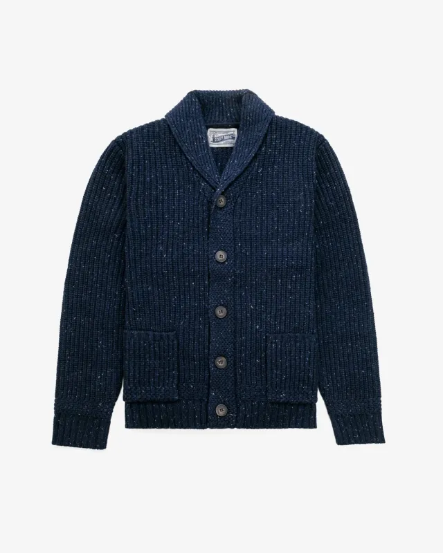 Schott NYC SW2560 cardigan ullmiks marine sjalskrage