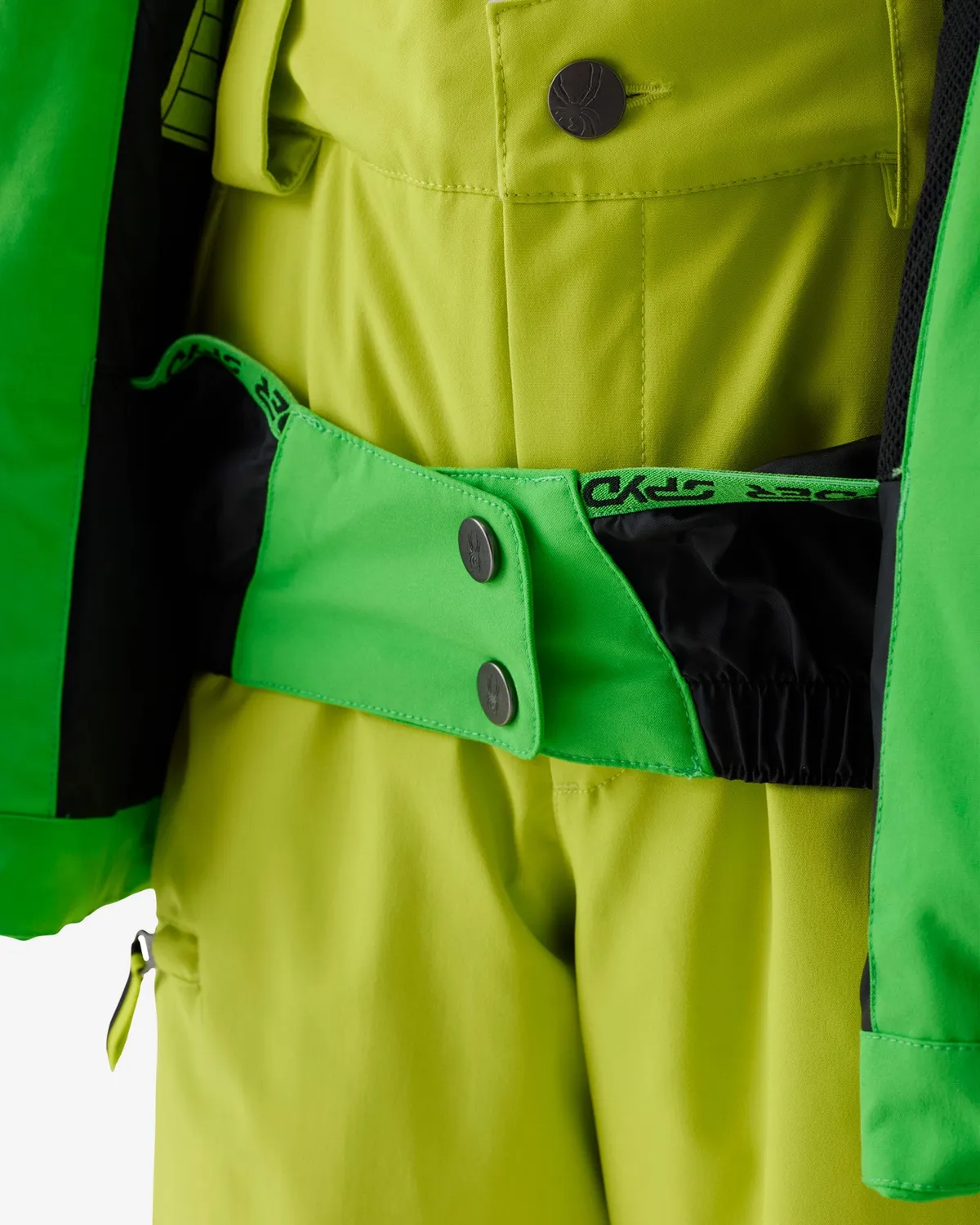 Spyder Leader skijakke gutt strobe green forsterket