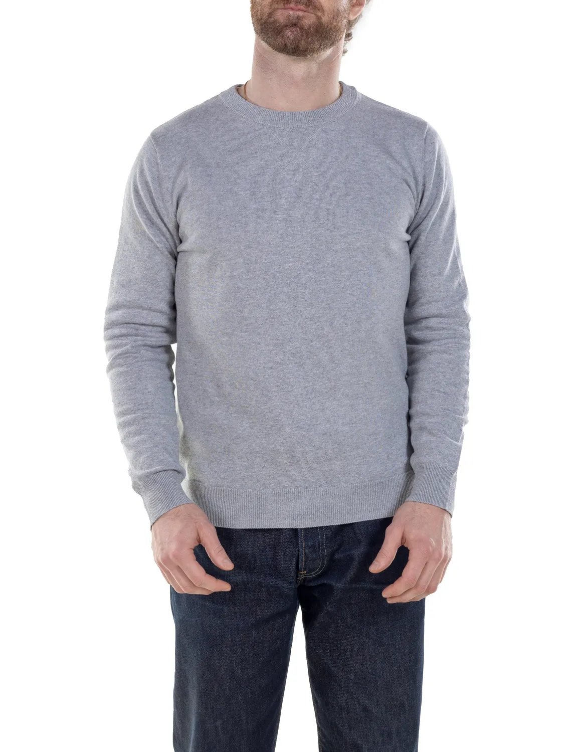 Schott NYC SW2202 crewneck genser heather blue bomull