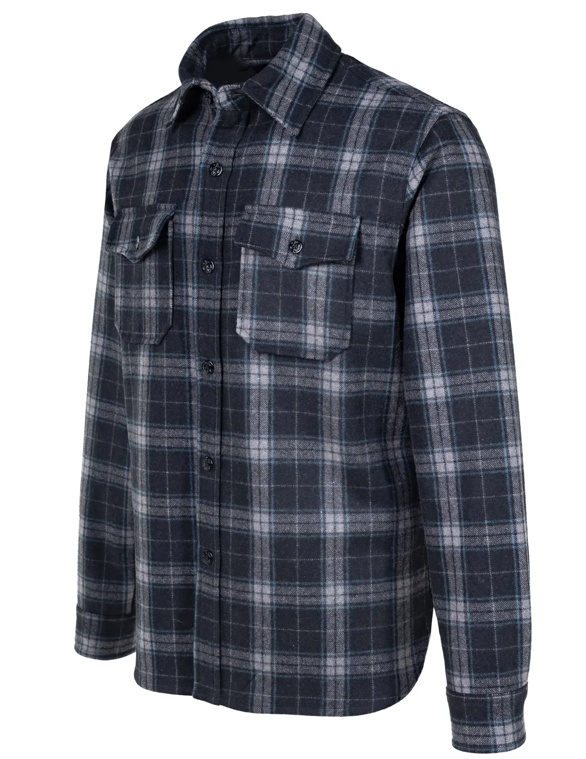 Schott NYC 7210P CPO-skjorte svart ullblanding 30"